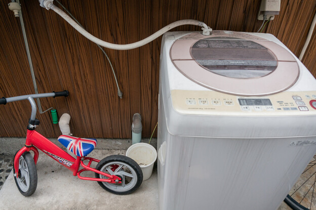 写真: 洗濯機とユニオンジャック