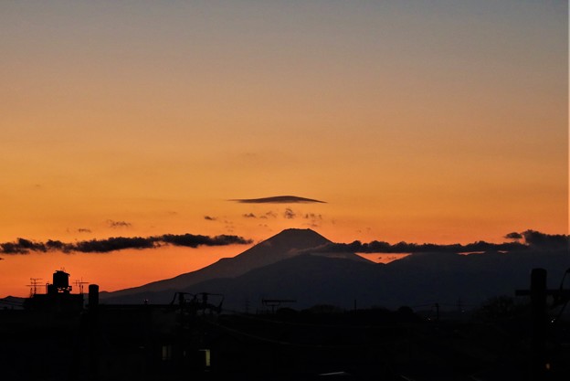 写真: 夕焼け富士