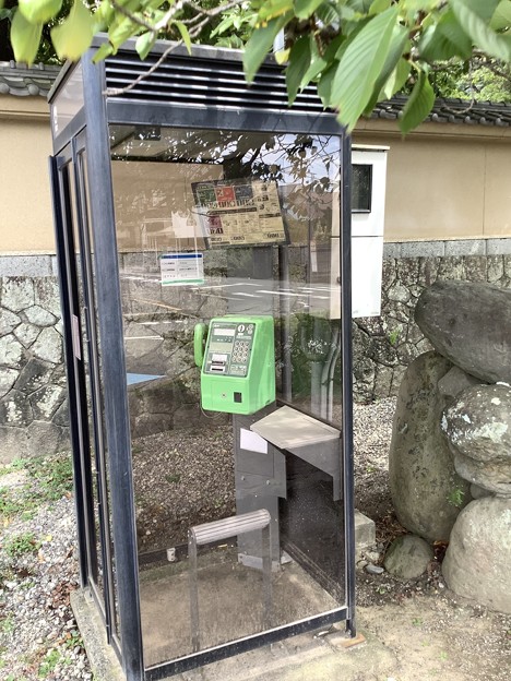 写真: 緑の公衆電話　〜霊山寺前〜