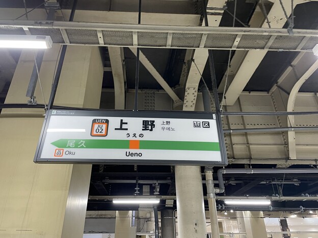 写真: 上野駅７　〜駅名標〜