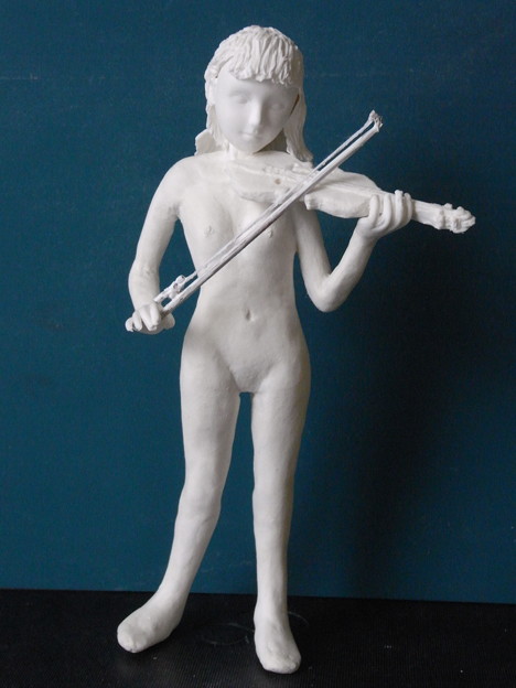 紙粘土人形裸婦像１０９バイオリン