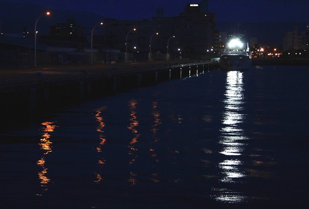 写真: 夜の中央埠頭