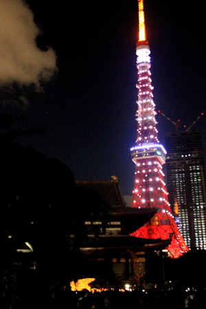 東京タワーと増上寺の七夕