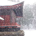 木の宮地蔵堂への降雪２