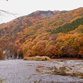 写真: 吹割滝への紅葉