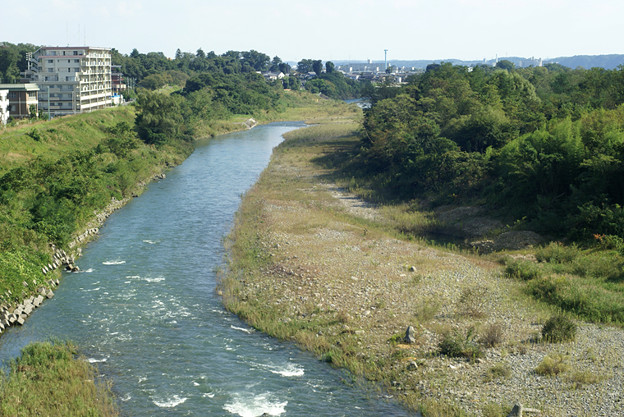 増水気味の多摩川 下流方面