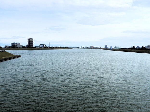 写真: 信濃川・関屋大橋の上から