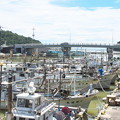 港の風景、八尾川河口・天神さん前、休日のイカ釣り船（４−１）