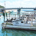写真: 港の風景、天神さん前のイカ釣り船（１０）
