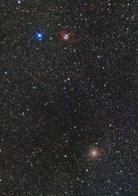 写真: 球状星団NGC6440と惑星状星雲NGC6445
