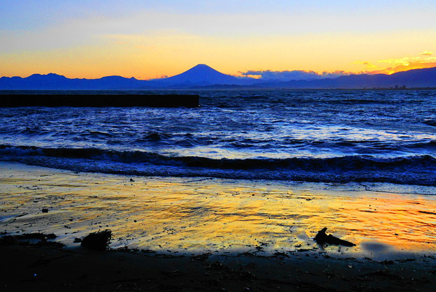 写真: 190616_57F_富士山・日没後・S18200(江の島) (40)