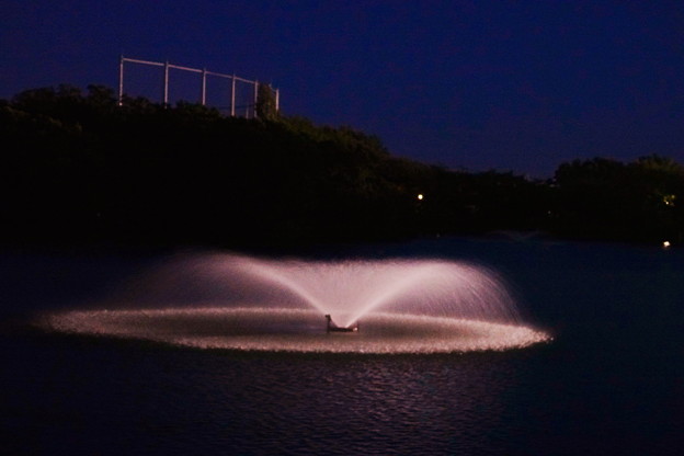 写真: 210818_37Y_夕闇の競技場と噴水・RX10M3(等々力緑地) (46)