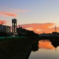 Photos: 近隣の川の夕景(2023/11/7)