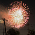写真: 夏、締めの打ち上げ花火 一発目