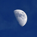 冬晴れの空に白い月