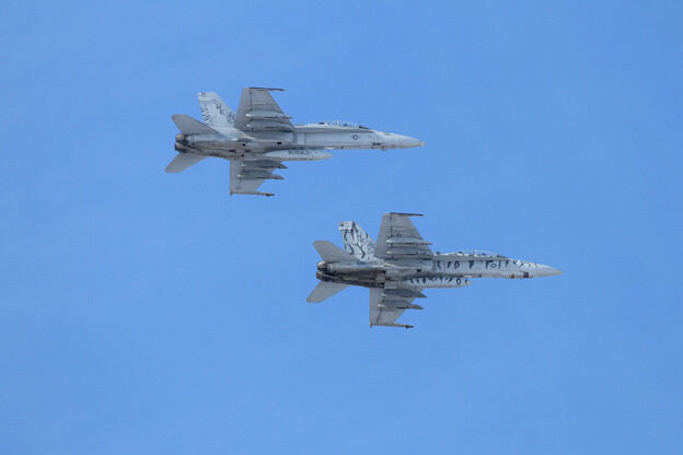 F/A18D WK VMFA(AW-)224 formation pass by