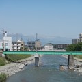 写真: 復旧なった松電・田川橋梁 (左が被災ピア)