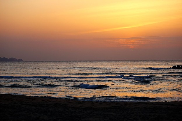 写真: 浜詰海岸・夕日ヶ浦の夕暮れ（６）