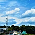 写真: 晩夏の久々の青い空と白い雲＠瑠璃山山頂周辺＠21.8.25