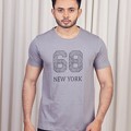 Fabulous Charcoal Grey New York Printed T-Shirt