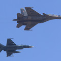 写真: インド空軍　Su-30MKI SB219 と 航空自衛隊 F-2