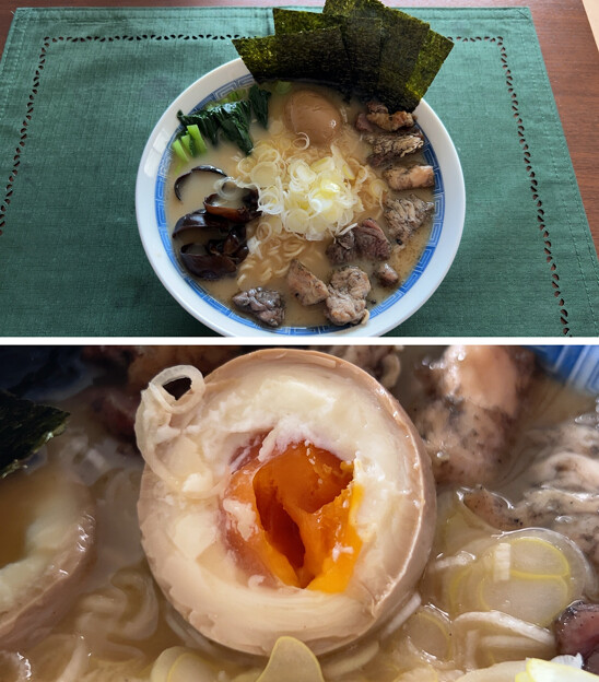 屋久島ラーメン (1) +比内地鶏のたまご (1) 味玉 (2)