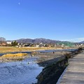 Photos: 犀川から　医王山と月