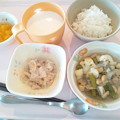 写真: １０月２３日朝食(あさりと野菜のバターコンソメ煮) #病院食
