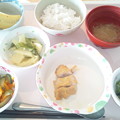 写真: １０月２６日昼食(鶏の味噌マヨネーズ焼き) #病院食