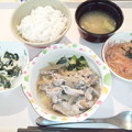 写真: １２月７日夕食(肉ごぼう煮) #病院食