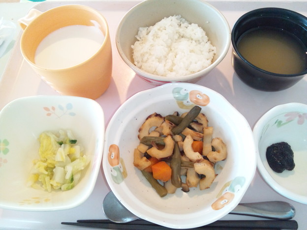 ６月３０日朝食(ちくわの炒め煮) #病院食