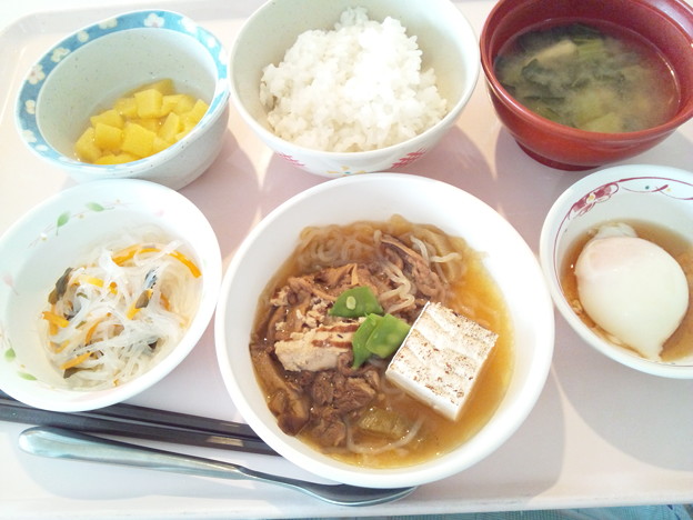 ７月４日昼食(すき焼き・保存食利用) #病院食