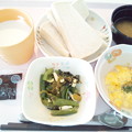 写真: ７月１８日朝食(チーズ入りスクランブルエッグ) #病院食
