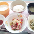 写真: ８月１７日朝食(野菜炒め) #病院食