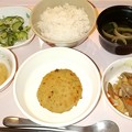 写真: １０月１９日夕食(豆腐ハンバーグ) #病院食
