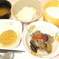 写真: １１月１１日朝食(なすの和風炒め) #病院食