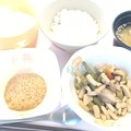 １１月２５日朝食(いんげんと高野豆腐の炒め煮) #病院食