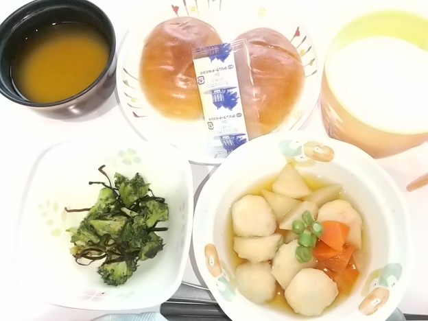 １月１５日朝食(海老団子の煮物) #病院食