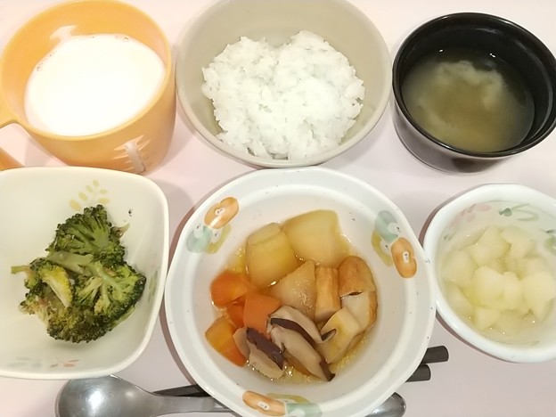 ３月１日朝食(さつま揚げと冬瓜の炒め煮) #病院食