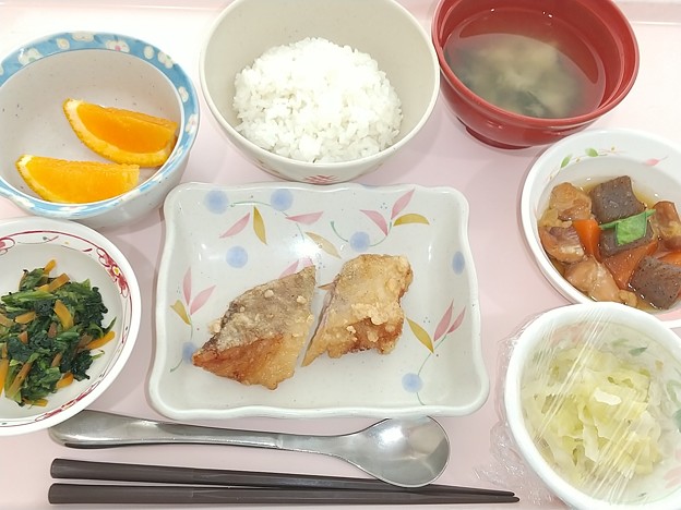 Photos: ３月２０日昼食(たらの竜田揚げ) #病院食