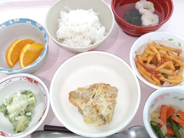 ５月６日昼食(鶏肉のマスタード焼き) #病院食