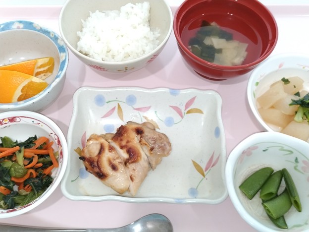 ５月１０日昼食(鶏肉の味噌マヨネーズ焼き) #病院食