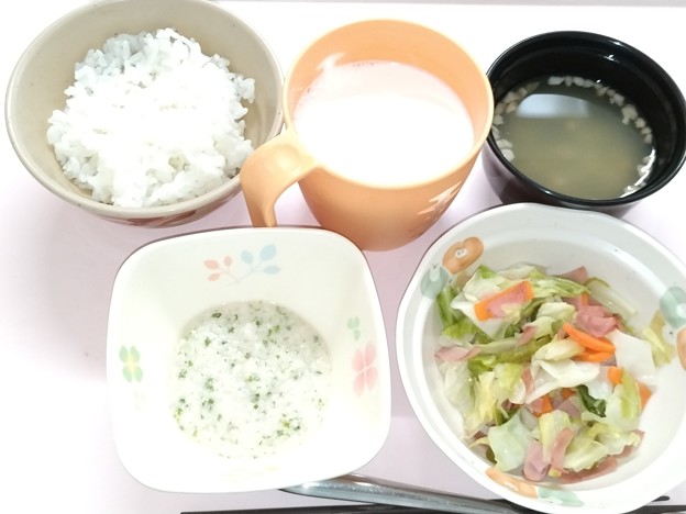７月５日朝食(野菜炒め) #病院食