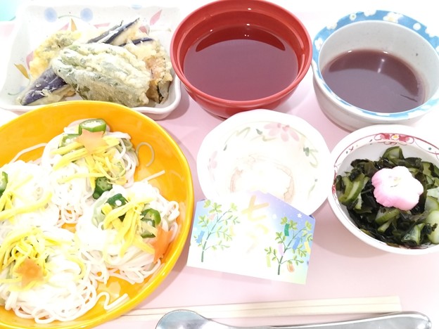 ７月７日昼食(七夕そうめん) #病院食