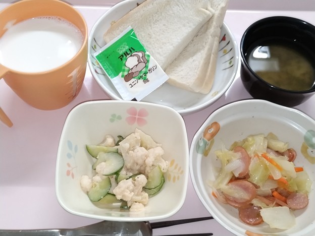 ９月４日朝食(野菜炒め) #病院食