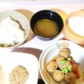写真: ９月１５日朝食(がんもの煮物) #病院食