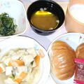 写真: １０月１日朝食(高野豆腐と野菜のうま煮) #病院食