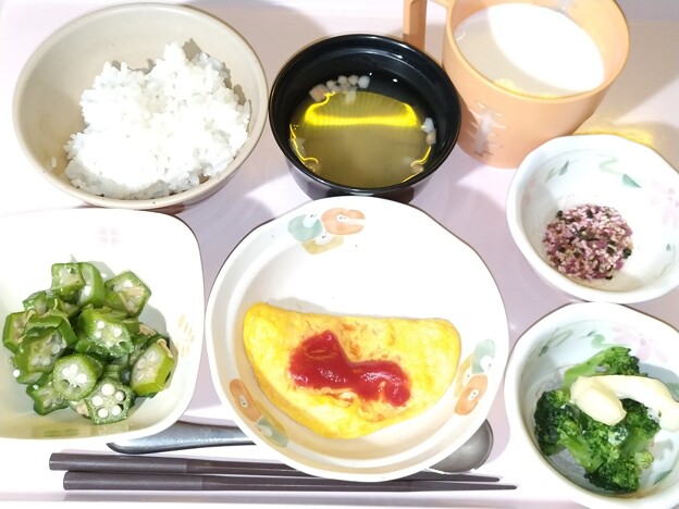 Photos: １２月５日朝食(オムレツ) #病院食