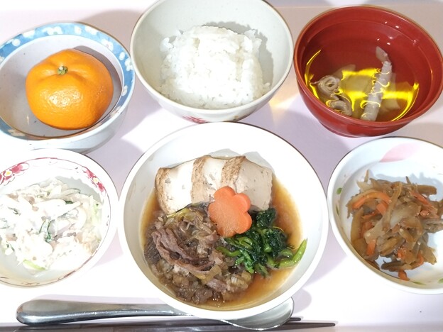 １月２日昼食(すき焼き) #病院食