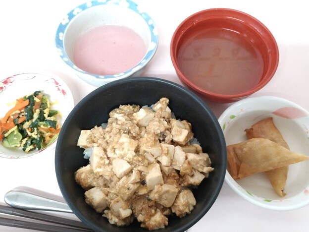 １月２５日昼食(麻婆豆腐丼) #病院食